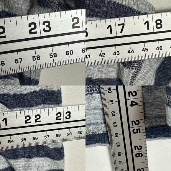 Duchamp London Grey Blue Striped Long Sleeve Henley Shirt Mens Size Large Casual - Picture 9 of 10